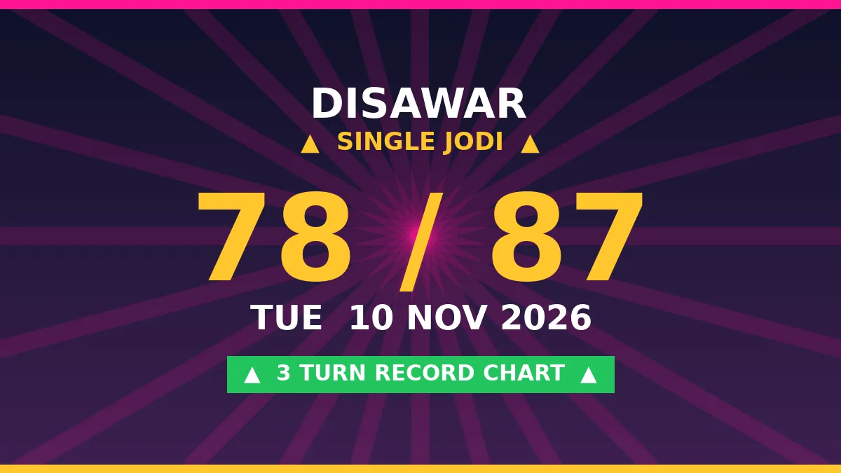DISAWAR 78 Jodi Trick — 3 Turn Matka Chart Scheme by Prof S.K. Jain