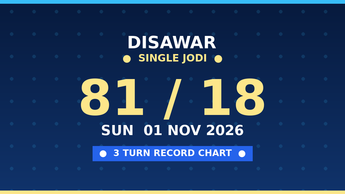 DISAWAR 81 Jodi Trick — 3 Turn Matka Chart Scheme by Kesar Dadus
