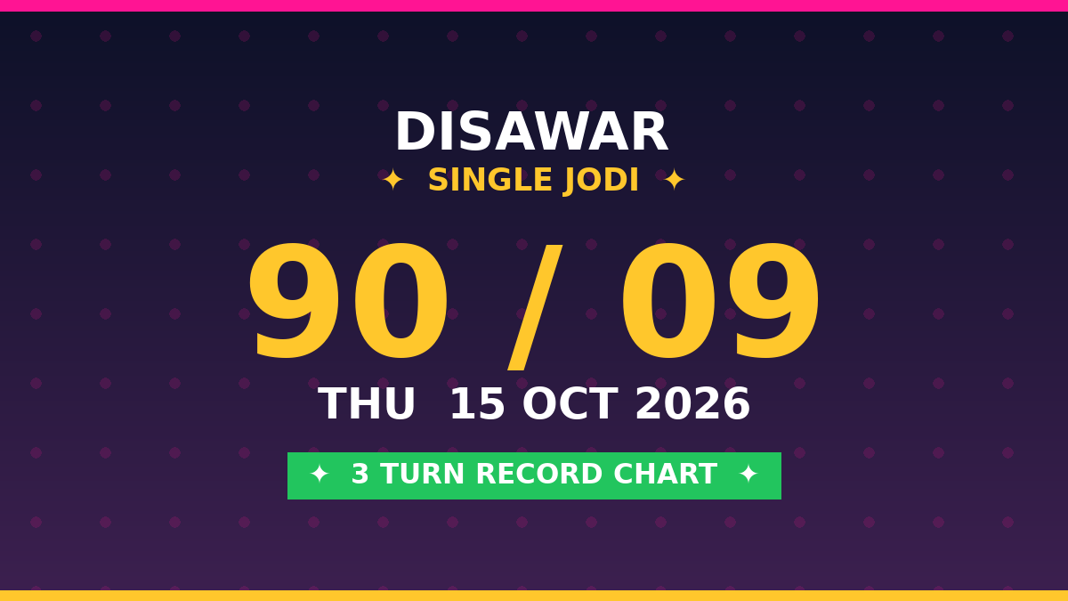 DISAWAR Matka 90 Jodi Chance — 3 Turn Chart Scheme by Rohit