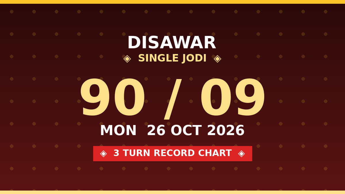 DISAWAR Single Jodi 90 Chance — 3 Turn Record Chart Scheme by Rohit
