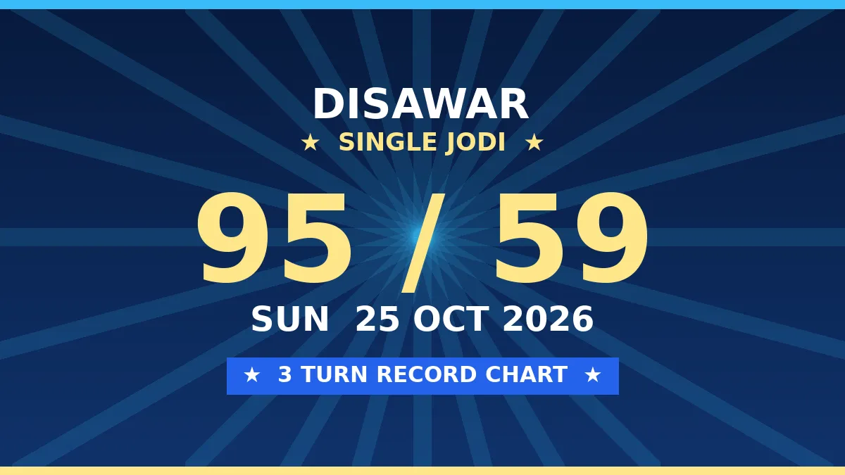 DISAWAR Matka 95 Jodi Chance — 3 Turn Chart Scheme by Prof S.K. Jain