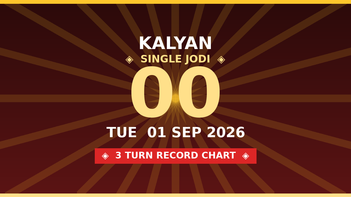 KALYAN Today: Single Jodi 00 — 3 Turn Sure Scheme by Rohit